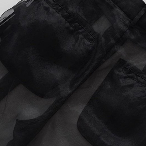 Zara Black Sheer Overlay Trousers - Picture 8 of 9